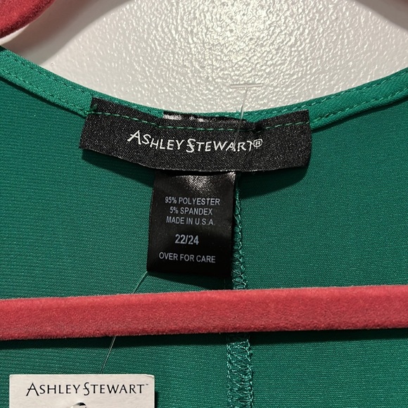 NWT Ashley Stewart Kelly GREEN Long sleeve V neck MIDI dress - Picture 5 of 11